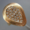 ESTATE WIDE .28CT DIAMOND 14KT ROSE GOLD 3D PEAR SHAPED PAVE ANNIVERSARY RING