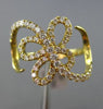 ESTATE WIDE .64CT ROUND DIAMOND 18KT YELLOW GOLD OPEN FLYING BUTTERFLY FUN RING