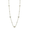 LARGE & LONG 20.0CT AAA WHITE TOPAZ & SOUTH SEA PEARL 14KT YELLOW GOLD NECKLACE