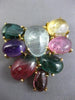 ESTATE EXTRA LARGE 80CT MULTI GEM 14KT YELLOW GOLD BUTTERFLY PIN BROOCH PENDANT