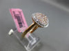 ESTATE WIDE .57CT WHITE & PINK DIAMOND 18K WHITE & ROSE GOLD FILIGREE HEART RING