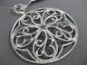 ESTATE EXTRA LARGE 2.30CT DIAMOND 14K WHITE GOLD 3D OPEN FILIGREE FLOWER PENDANT