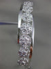 ESTATE LARGE .20CT DIAMOND 14K WHITE GOLD CLASSIC FLOWER CLUSTER BANGLE BRACELET