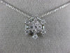 ESTATE .66CT DIAMOND 18KT WHITE GOLD 3D FLOWER CLUSTER OCTAGON FLOATING PENDANT