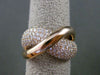 ESTATE WIDE 2.22CT DIAMOND 14KT ROSE GOLD 3D X LOVE HEART INFINITY LOVE RING