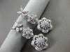 ESTATE LARGE 1.84CT ROUD & MARQUISE DIAMOND 14KT WHITE GOLD HALO FLOWER EARRINGS