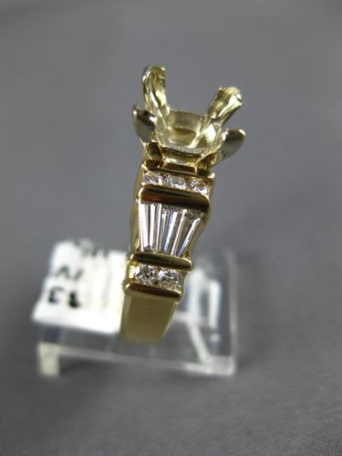 .85CT DIAMOND 14K 2 TONE GOLD ROUND & BAGUETTE SEMI MOUNT ENGAGEMENT RING #16366