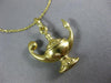 ANTIQUE 18KT YELLOW GOLD 3D CLASSIC GENIE LAMP FILIGREE FLOATING PENDANT #21865