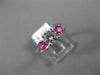 ESTATE 1.22CT DIAMOND & AAA PINK SAPPHIRE 14K WHITE GOLD 3 STONE ENGAGEMENT RING