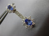 ESTATE 2.52CT DIAMOND & AAA TANZANITE 14KT WHITE GOLD 3D FLOWER EARRINGS #17481