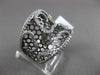 ANTIQUE LARGE .61CT DIAMOND 18KT BLACK & WHITE GOLD 3D FLOATING FLORAL MESH RING