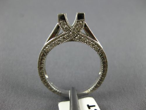 .45CT DIAMOND 14KT WHITE GOLD PRINCESS LUCIDA SEMI MOUNT ENGAGEMENT RING #16758