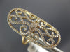 ESTATE LARGE .90CT DIAMOND 18K ROSE GOLD 3D OPEN FILIGREE DOUBLE HEART OVAL RING