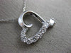 ESTATE .77CT DIAMOND 14K WHITE GOLD 3D CLASSIC OPEN HEART FLOATING PENDANT #3210