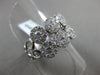 ESTATE WIDE 1.24CT DIAMOND 18KT WHITE GOLD 3D MULTI FLOWER FILIGREE FUN RING VVS