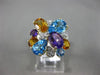 LARGE 4.90CT DIAMOND & MULTI GEM 14KT YELLOW GOLD BUTTERFLY FLOWER CLUSTER RING
