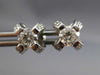 ESTATE LARGE 1.10CT DIAMOND 14KT WHITE GOLD SOLITAIRE FLOWER STUD EARRINGS #1409