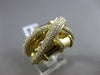 ESTATE 1.27CT DIAMOND 18KT YELLOW GOLD 3D MULTI ROW CRISS CROSS BAMBOO LOVE RING