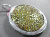 ESTATE GIA 4.83CT WHITE FANCY YELLOW DIAMOND 18KT WHITE GOLD 3D CIRCULAR PENDANT