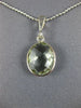 ESTATE 4.0CT AAA GREEN AMETHYST 14KT WHITE GOLD 3D OVAL CLASSIC BEZEL PENDANT
