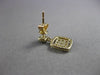 ESTATE .62CT ROUND DIAMOND 14K YELLOW GOLD SQUARE HALO FLOATING HANGING EARRINGS