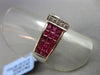 ESTATE WIDE 2.12CT DIAMOND & AAA PRINCESS CUT RUBY 18K WHITE GOLD 3D ETOILE RING