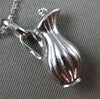 ESTATE 14KT WHITE GOLD 3D HANDCRAFTED PITCHER JAR CHARM PENDANT & CHAIN #25219