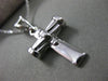 ESTATE 14KT WHITE GOLD 3D HANDCRAFTED MODERN CROSS PENDANT AND CHAIN #24858