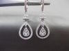 ESTATE .83CT DIAMOND 18KT WHITE GOLD 3D HALO PEAR SHAPE DROP HANGING EARRINGS