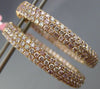 ESTATE LARGE 5.92CT PINK DIAMOND 18KT ROSE GOLD DOUBLE SIDED OVAL HOOP EARRINGS