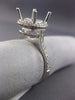 ESTATE LARGE .65CT DIAMOND 14KT WHITE GOLD ROUND HALO SEMI MOUNT ENGAGMENT RING