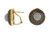 ESTATE 2.72CT WHITE & MOCHA DIAMOND 14KT YELLOW GOLD DOME SHAPE CLIP ON EARRINGS