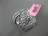 ESTATE LARGE .95CT ROUND BAGUETTE & MARQUISE DIAMOND 18KT WHITE GOLD 3D FUN RING