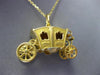 ANTIQUE LARGE 18KT YELLOW GOLD HANDCRAFTED PRINCESS CHARIOT CHARM PENDANT #26183