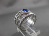 ANTIQUE WIDE 1.01CT DIAMOND & AAA SAPPHIRE 18K WHITE GOLD ETERNITY FILIGREE RING