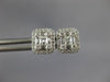 .54CT DIAMOND 18KT WHITE GOLD 3D ROUND & BAGUETTE CLUSTER SQUARE STUD EARRINGS