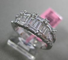 ESTATE WIDE 1.27CT ROUND & BAGUETTE DIAMOND 18KT WHITE GOLD 3D ANNIVERSARY RING