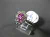 ESTATE 1.08CT DIAMOND & AAA PINK SAPPHIRE 18KT WHITE GOLD HALO ENGAGEMENT RING