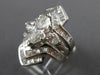 ESTATE EXTRA LARGE 4.26CT DIAMOND PLATINUM 3D INSERT ENGAGEMENT RING SET #841
