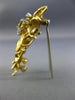 ESTATE LARGE .40CT DIAMOND 18K WHITE & YELLOW GOLD 3D FLOWER SUNBURST PIN BROOCH