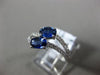 ESTATE 1.31CT DIAMOND & AAA SAPPHIRE 14KT WHITE GOLD TWO STONE DOUBLE WAVE RING