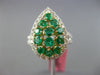 LARGE 1.63CT DIAMOND & AAA EMERALD 18K TWO TONE GOLD PEAR SHAPE CRISS CROSS RING