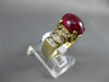 ANTIQUE 5.70CT DIAMOND & AAA RUBY 14KT YELLOW GOLD 3D PYRAMID ENGAGEMENT RING