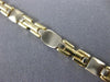 ESTATE 14KT WHITE & YELLOW GOLD 3D OVAL & SQUARE LINK LOVE BRACELET #23327