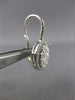 ESTATE LARGE 2.60CT DIAMOND 18KT WHITE GOLD 3D CLUSTER OVAL HANGING EARRINGS