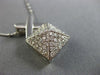 ESTATE LARGE 1.4CT DIAMOND 18K WHITE GOLD TRIANGULAR X LOVE PYRAMID PENDANT #481