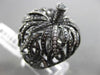 ESTATE MASSIVE 2.10CT WHITE & BLACK DIAMOND 18K BLACK GOLD FILIGREE PUMPKIN RING