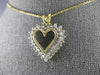 ESTATE .60CT DIAMOND 14KT YELLOW GOLD 3D OPEN HEART FLOATING LOVE PENDANT #26540