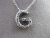 ESTATE LARGE .30CT DIAMOND 14KT WHITE GOLD 3D LETTER "G" FLOATING PENDANT #18476