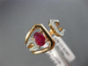 ESTATE WIDE .98CT ROUND DIAMOND & AAA RUBY 14KT ROSE GOLD 3D TAPER BELT FUN RING